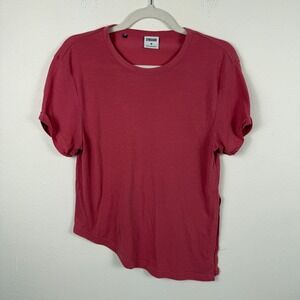 Gymshark Womens Asymmetrical Hem Short Sleeve T-Shirt Rose Pink Size M